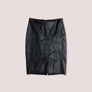 NICOLE MILLER ARTELIER lambskin leather pencil skirt in Black Size 8
